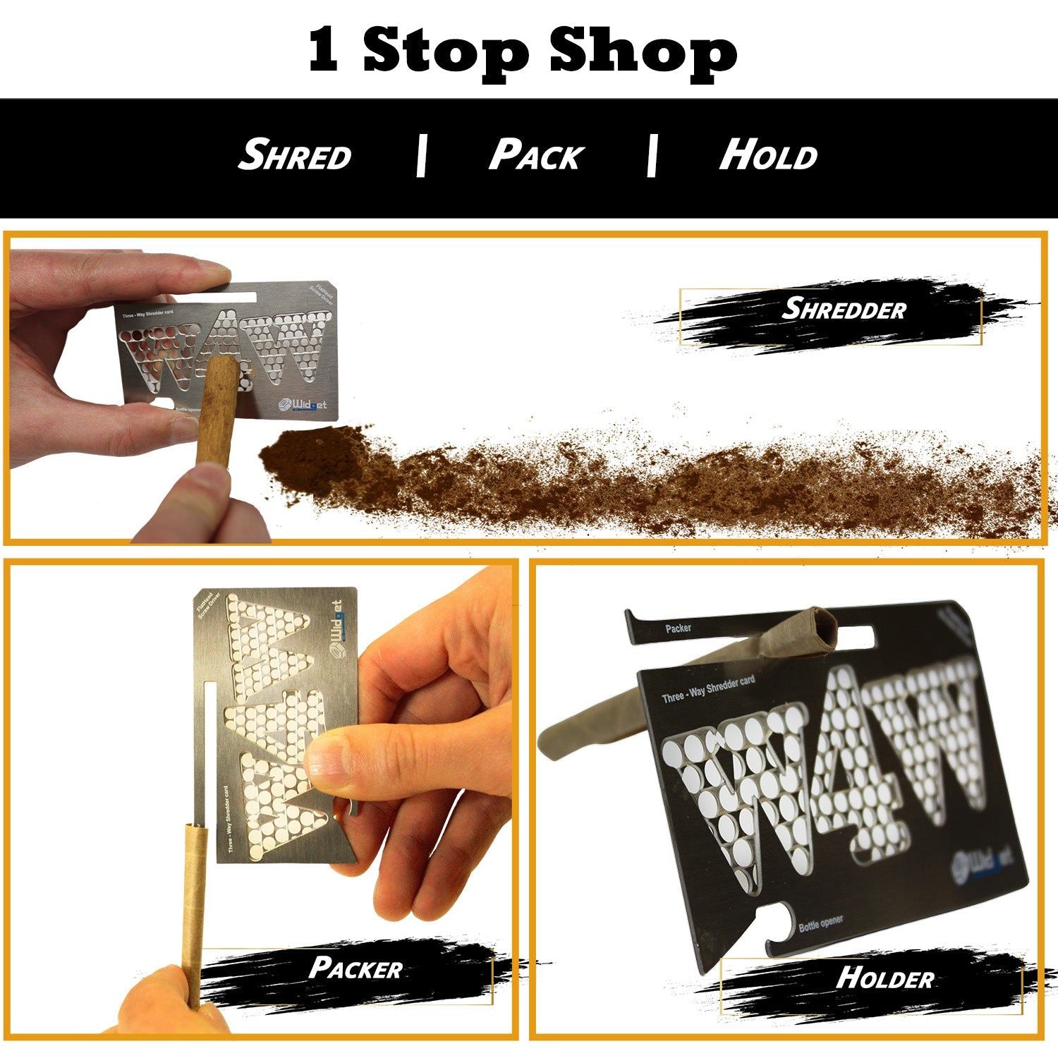 Herb Grinder Card with Packer – 6 in 1 - W4W Products 
