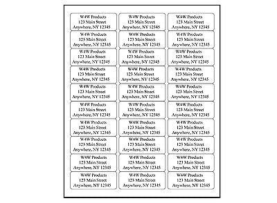 W4W 30-up Name and Address Mailing Labels Sheets