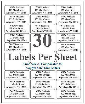 W4W 30-up Name and Address Mailing Labels Perforated