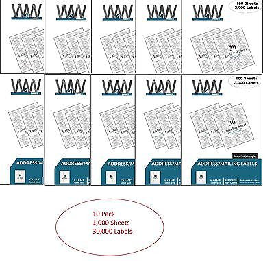 W4W 30-up Name and Address Mailing Labels Perforated