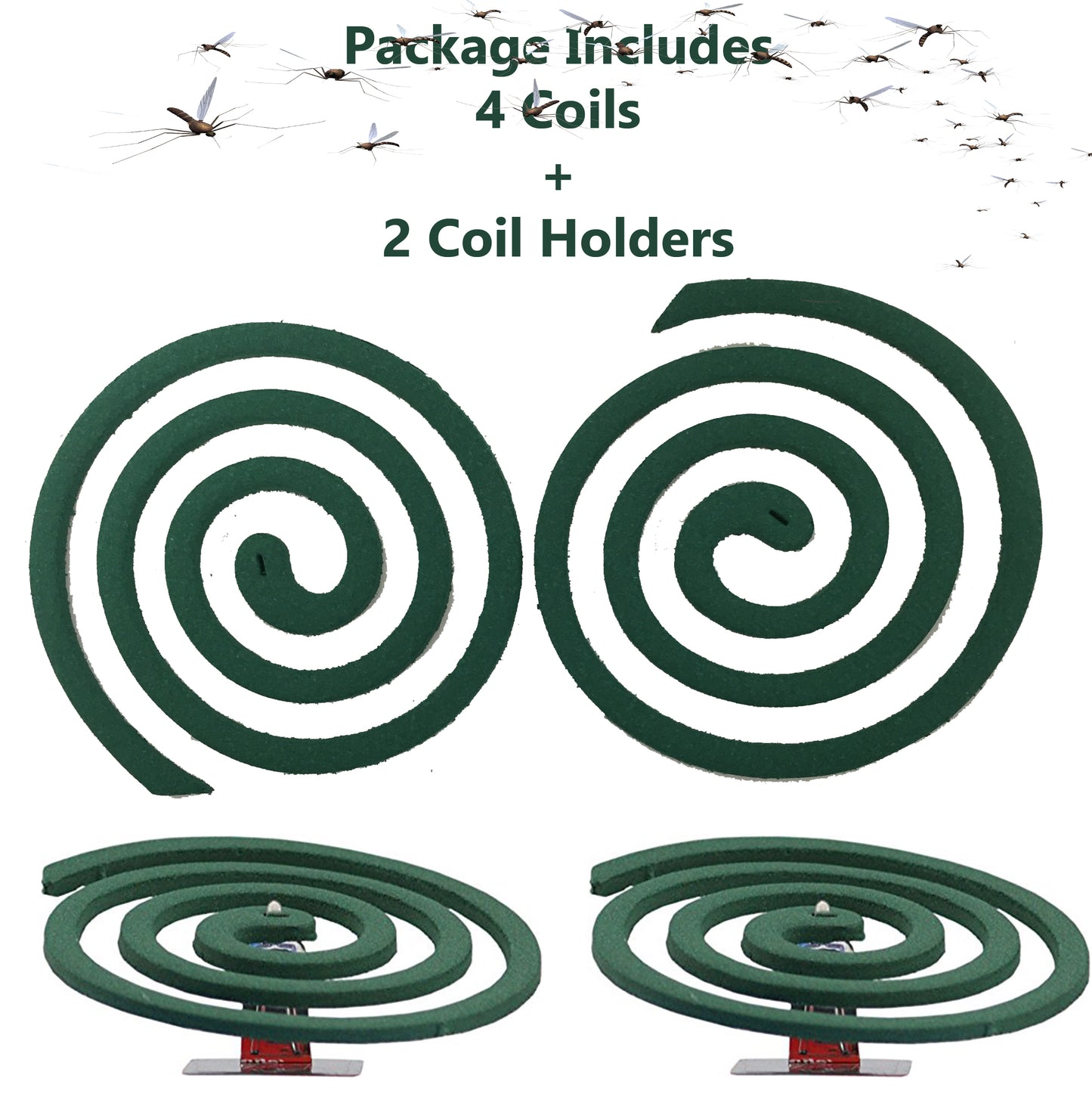 W4W Mosquito Repellent Coils - Outdoor Use Reaches Up to 10 feet - Each Coil Burns for 5-7 Hours (Three Pack Contains 12 coils & 6 Coil Stands)