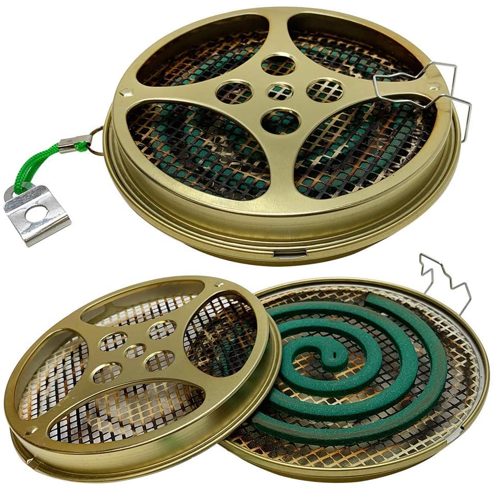 Portable Mosquito Coil Holder - Mosquito Coil & incense burner for Outdoor use, Pool side, Patio, Deck, Camping, Hiking, etc. (Includes Set of 2 Holders)