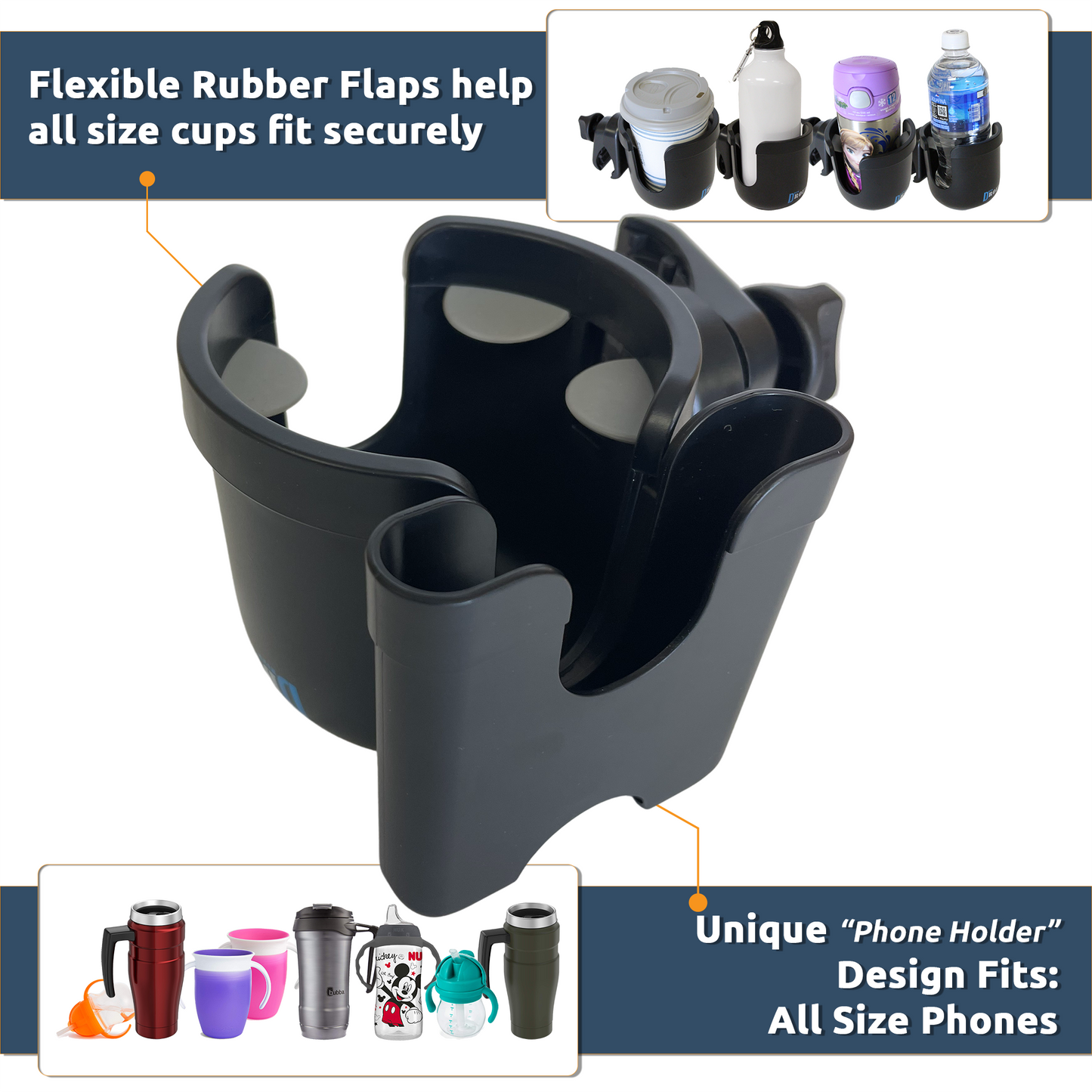W4W Universal Stroller Cup and Phone Holder